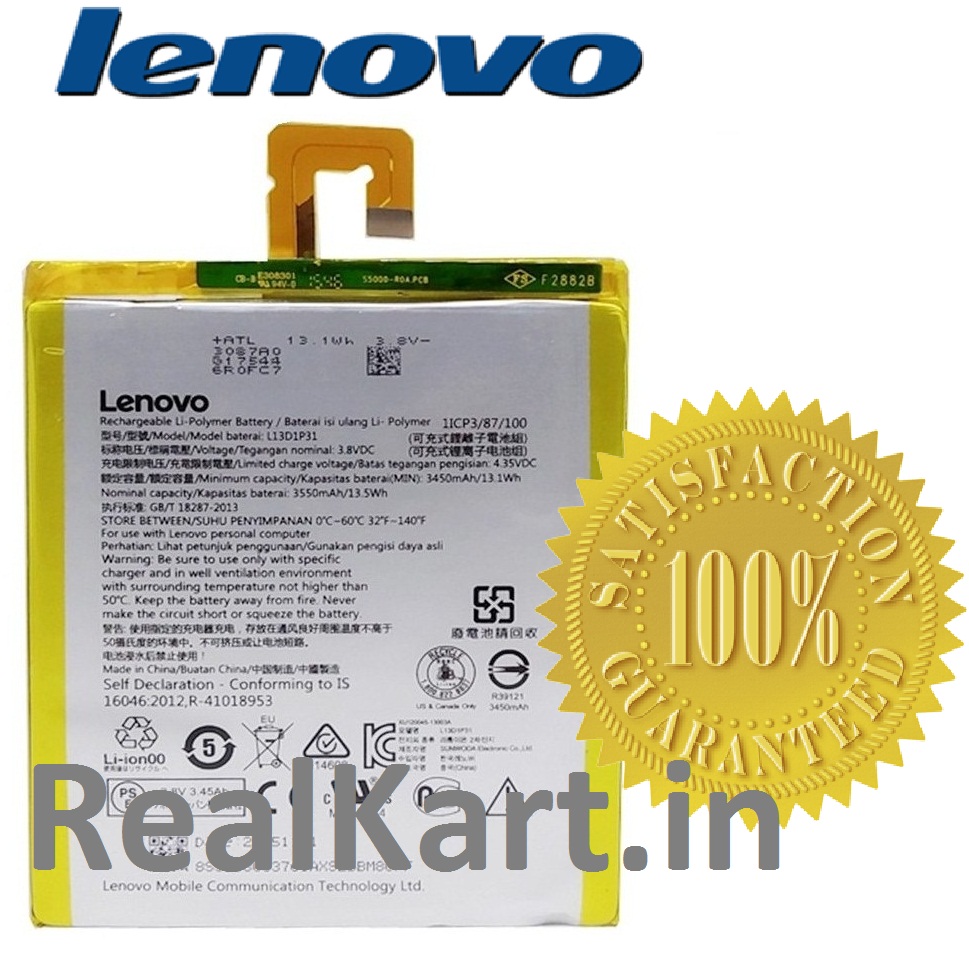 Original L13D1P31 Battery For Lenovo Tab S5000, Lenovo Tab A7-50 A3500 -  3450mAh 